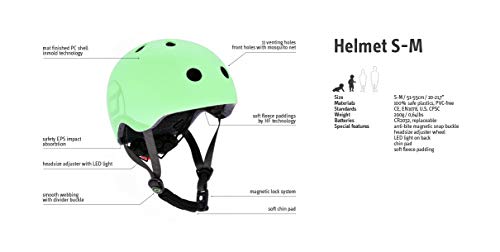 Scoot & Ride Kinder Fahrradhelm Casco de Bicicleta, Unisex Adulto, Kiwi, 51 bis 55cm