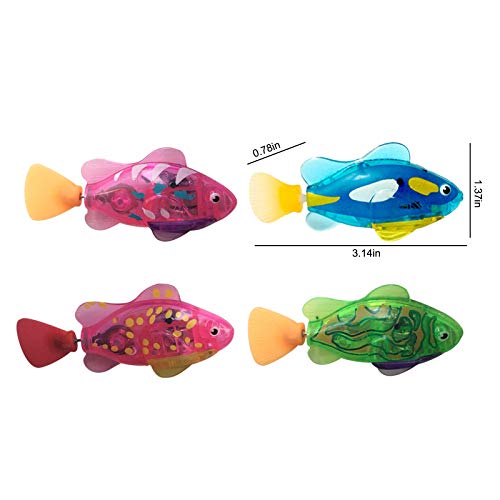 Scoutteemo Juego de 4 peces robots flotantes eléctricos flotantes, juguetes de agua, juguetes para gatitos, juguetes para niños, peces robots realistas