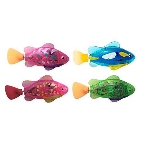 Scoutteemo Juego de 4 peces robots flotantes eléctricos flotantes, juguetes de agua, juguetes para gatitos, juguetes para niños, peces robots realistas