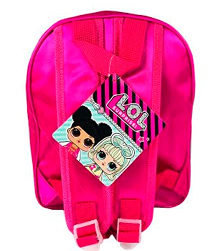 Scuola Mochila Asilo Lol Surprise redonda original con lentejuelas reversibles nueva colección + Bolígrafo luminoso LED y llavero Paillettes