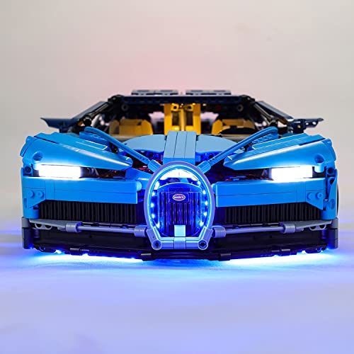 SDFGDFD Conjunto de Luces Coche Deportivo Bugatti Chiron Kit de luz LED Compatible con Lego 42083 Modelo de Construcción de Bloques (NO Incluido en el Modelo) con Mando a Distancia