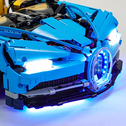 SDFGDFD Conjunto de Luces Coche Deportivo Bugatti Chiron Kit de luz LED Compatible con Lego 42083 Modelo de Construcción de Bloques (NO Incluido en el Modelo) con Mando a Distancia