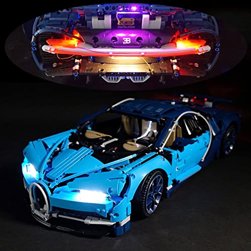 SDFGDFD Conjunto de Luces Coche Deportivo Bugatti Chiron Kit de luz LED Compatible con Lego 42083 Modelo de Construcción de Bloques (NO Incluido en el Modelo) con Mando a Distancia