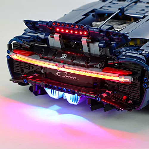 SDFGDFD Conjunto de Luces Coche Deportivo Bugatti Chiron Kit de luz LED Compatible con Lego 42083 Modelo de Construcción de Bloques (NO Incluido en el Modelo) con Mando a Distancia