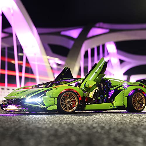 SDFGDFD Conjunto de Luces para Lamborghini SIAN FKP Roadster Kit de luz LED Compatible con Lego 42115 Modelo de Construcción de Bloques (Modelo excluido) Puede Tocar Musica