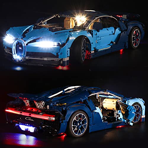 SDFGDFD Kit de Luces LED para Coche Deportivo Bugatti Chiron - Compatible con Lego 42083 (Juego Lego No Incluido) con Instrucciones Puede Tocar Musica