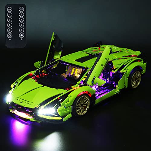 SDFGDFD Kit de Luces LED para Lamborghini SIAN FKP Roadster - Compatible con Lego 42115 (Juego Lego No Incluido) con Instrucciones Puede Tocar Musica, Regalos para Adultos y Niños