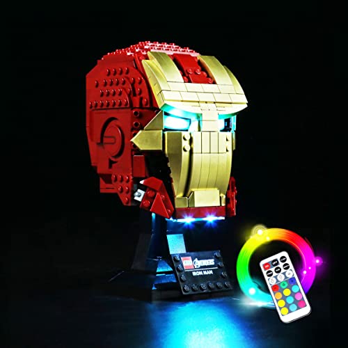 SDFGDFD Kit de luz LED para Casco de Iron Man - Compatible con Lego 76165 Modelo de Construcción de Bloques (Juego Lego no Incluido) Regalos para Adultos y Niños con Mando a Distancia