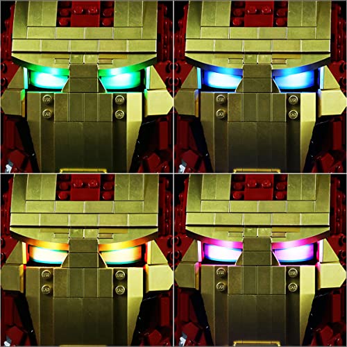 SDFGDFD Kit de luz LED para Casco de Iron Man - Compatible con Lego 76165 Modelo de Construcción de Bloques (Juego Lego no Incluido) Regalos para Adultos y Niños con Mando a Distancia