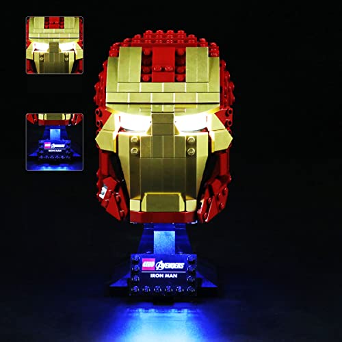 SDFGDFD Kit de luz LED para Casco de Iron Man - Compatible con Lego 76165 Modelo de Construcción de Bloques (Juego Lego no Incluido) Regalos para Adultos y Niños con Mando a Distancia