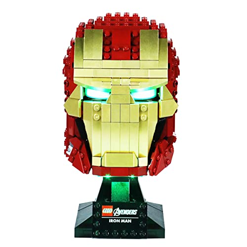 SDFGDFD Kit de luz LED para Casco de Iron Man - Compatible con Lego 76165 Modelo de Construcción de Bloques (Juego Lego no Incluido) Regalos para Adultos y Niños con Mando a Distancia