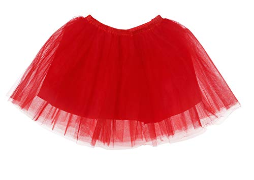 Seawhisper Falda de tul roja con tirantes en forma de Y, lazo rojo, juego de 3 piezas, disfraz de Blancanieve, Minnie Mouse, accesorios para mujer