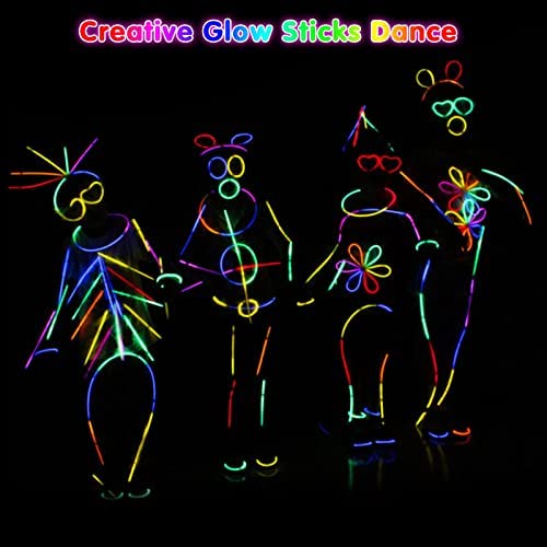 Segotendy Pulseras Luminosas Fluorescentes, 488pcs Barras Luminosas Fluorescentes con 20 Luces de Dedo y Nuevos Accesorios, Varitas Luminosas para Fiestas Carnaval Navidad Glow Stick