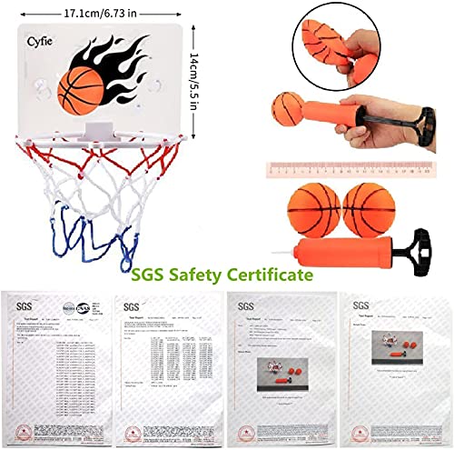 Seisso Mini Canasta de baloncesto Aanestro con ventosa inferior juguete deportivo móvil para niños en casa en el baño en la oficina con bomba y mini baloncesto para reducir el estrés