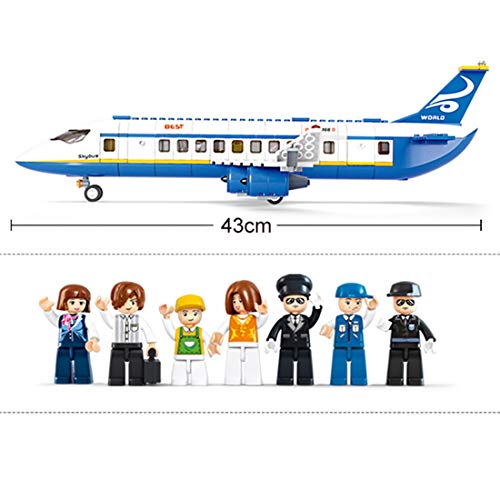 SERBVN Avión de pasajeros con trabajadores y camiones compatible con Lego – 463 piezas