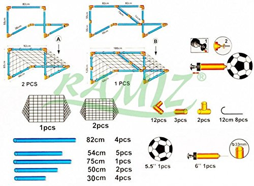 Set de Fútbol 2 en 1 Grande y Pequeña Porterias + Balón