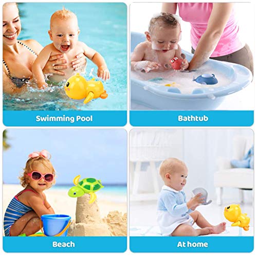 SeWooo Juego de 3 juguetes de baño para bebés, juguetes para el agua, bañera, bañera, juguete, mecanismo de tortuga, piscina, juguete para la piscina, juguete para niños pequeños, niñas