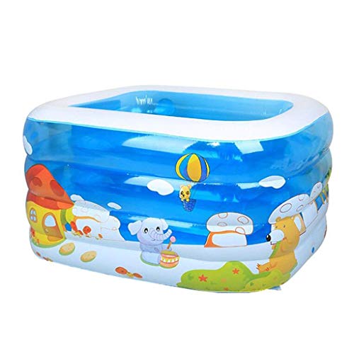 SGSG Piscina Infantil, Piscina Inflable PVC Family Children Lounge Piscina Plegable Centro de natación Duradero Bañera para niños Adultos (Color: Azul, tamaño: 120x102x75cm)