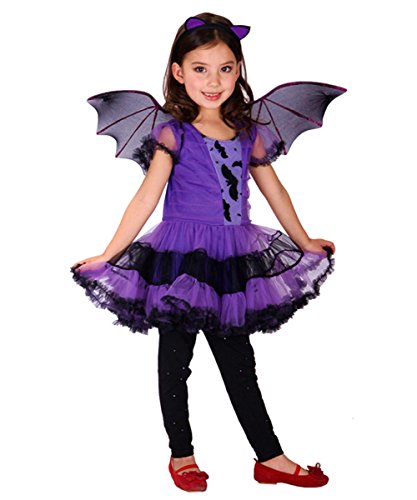 Shallgood Disfraces para Niños De Halloween Juguetes para Niños Y Niñas Fiesta De Cumpleaños El Rendimiento Escolar Capa Murciélagos Bruja Cosplay Vestir Murciélagos XL(130-140Cm)