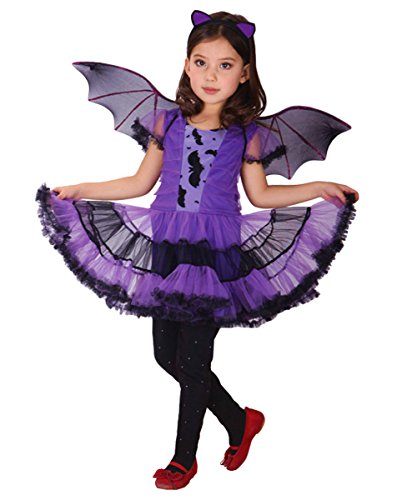 Shallgood Disfraces para Niños De Halloween Juguetes para Niños Y Niñas Fiesta De Cumpleaños El Rendimiento Escolar Capa Murciélagos Bruja Cosplay Vestir Murciélagos XL(130-140Cm)