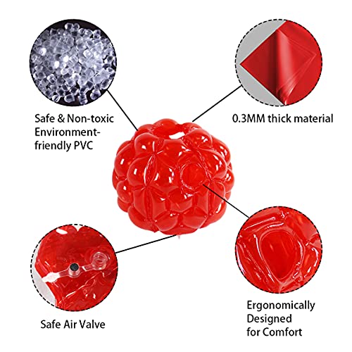 Shangle-sunshine - Bolas de tope hinchables para sumo de bola de burbuja de cuerpo (24 pulgadas), color rojo y azul