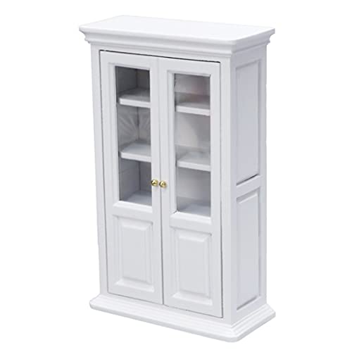 sharprepublic 1/12 casa de muñecas de Madera Miniatura sin Pintar Armario Modelo decoración de habitación Juego de rol Juguetes Regalo para niños - Blanco