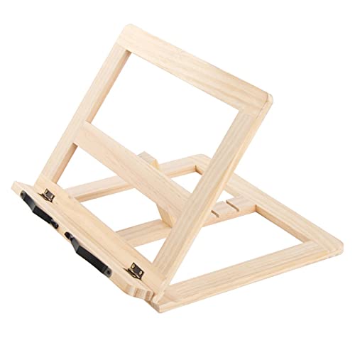 sharprepublic Soporte de Libro de Madera Clips de Soporte de página Plegable Ligero Fácil de Llevar Encimera Estante de Recetas Soporte de Libro Bandeja para Mesa - Abrazadera de Hierro