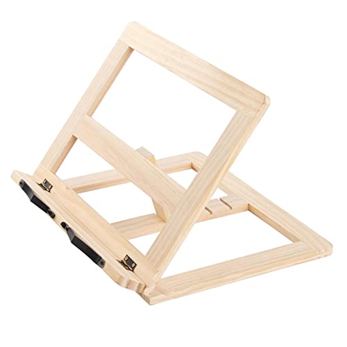 sharprepublic Soporte de Libro de Madera Clips de Soporte de página Plegable Ligero Fácil de Llevar Encimera Estante de Recetas Soporte de Libro Bandeja para Mesa - Abrazadera de Hierro