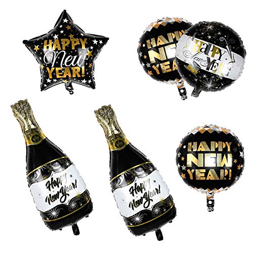 SHENGDANJIE Adornos de Navidad Año Nuevo 2020 Número Foil Balloon Gold Silver Black Star Balloon For Christmas New Year Party Home Bolas Inflables Decoración