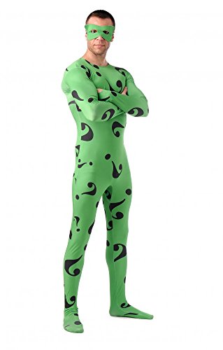 shoperama Hombre Traje De Cuerpo Entero Riddler Disfraz Super Hero Gotham Super Held