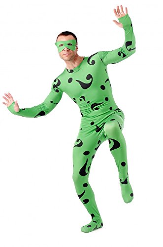 shoperama Hombre Traje De Cuerpo Entero Riddler Disfraz Super Hero Gotham Super Held