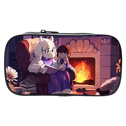 SHU-B Undertale Estuche para lápices, estuche para lápices de gran formato, estuche para bolsillo, organizador de escritorio con cremallera para útiles escolares y de oficina