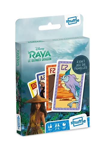 Shuffle Disney 7 Familias Raya y Le Dernier Dragon-Juego de Cartas para niño, 10023812