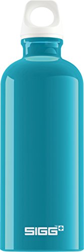 SIGG Fabulous Aqua Botella cantimplora (0.6 L), botella con tapa hermética sin sustancias nocivas, botella de aluminio ligera y robusta