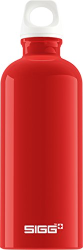 SIGG Fabulous Red Botella cantimplora (0.6 L), botella con tapa hermética sin sustancias nocivas, botella de aluminio ligera y robusta