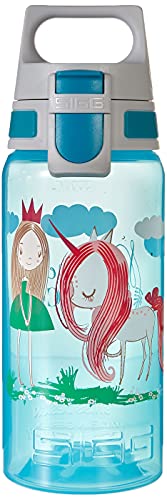 SIGG VIVA ONE Believe in Miracles Cantimplora infantil (0.5 L), botella transparente sin sustancias nocivas y con tapa hermética, cantimplora para niños, uso con una mano