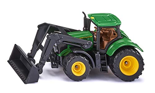 siku 1395, Tractor John Deere con cargador frontal, Verde, Metal/Plástico, Ruedas de goma, Cargador frontal móvil