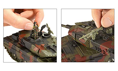 siku 4913 Tanque de combate Leopard, Sobre orugas, Set de pegatinas, Diseño camuflaje, 1:50, Metal/Plástico, Camuflaje