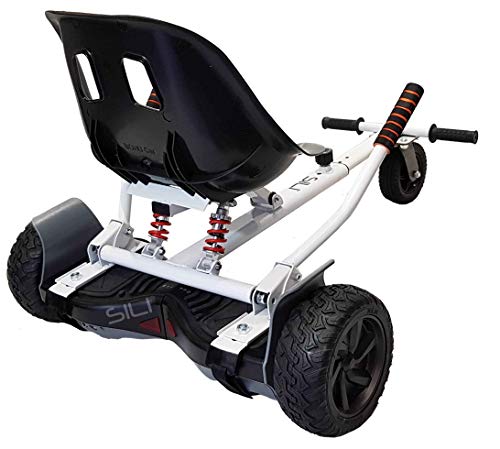 SILI® Kart de suspensión para Todo Terreno para Scooter de Auto Equilibrio de 2 Ruedas, diseño Mejorado con suspensión Debajo del Asiento para máxima Comodidad (Blanco)