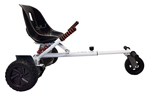 SILI® Kart de suspensión para Todo Terreno para Scooter de Auto Equilibrio de 2 Ruedas, diseño Mejorado con suspensión Debajo del Asiento para máxima Comodidad (Blanco)