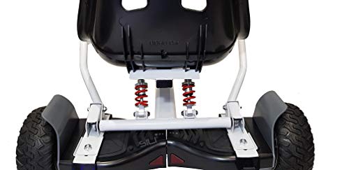 SILI® Kart de suspensión para Todo Terreno para Scooter de Auto Equilibrio de 2 Ruedas, diseño Mejorado con suspensión Debajo del Asiento para máxima Comodidad (Blanco)