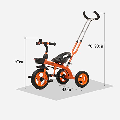 Sillas de paseo Cochecito de bebé Estable Empuñadura doble Rueda delantera Embrague Triciclo infantil, 18 Meses-6 años de edad Empuje Ride Dual-use Child Pedal Trike Bike, Empuñadura desmontable Coche