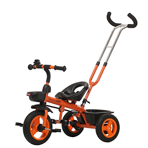 Sillas de paseo Cochecito de bebé Estable Empuñadura doble Rueda delantera Embrague Triciclo infantil, 18 Meses-6 años de edad Empuje Ride Dual-use Child Pedal Trike Bike, Empuñadura desmontable Coche