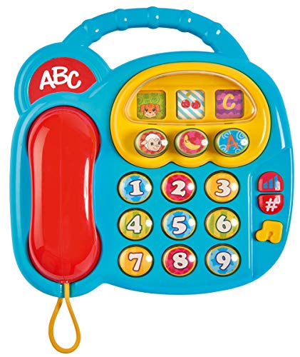 Simba- ABC Buntes Telefon/mit Verschiedenen Sounds/Drehbilderdisplay / 20cm (20 cm, con Diferentes Sonidos), Color 1. (104010016)