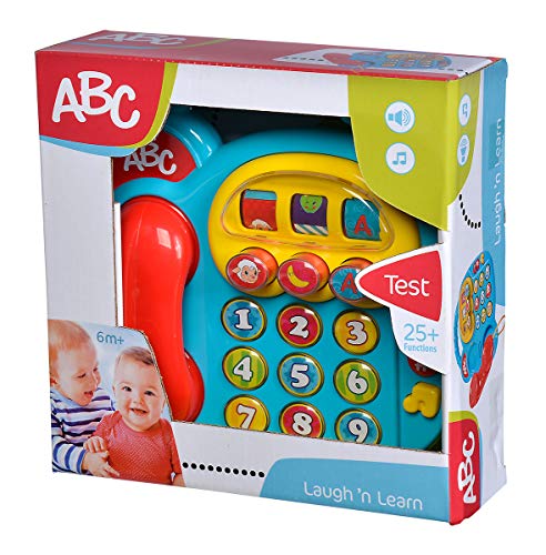 Simba- ABC Buntes Telefon/mit Verschiedenen Sounds/Drehbilderdisplay / 20cm (20 cm, con Diferentes Sonidos), Color 1. (104010016)