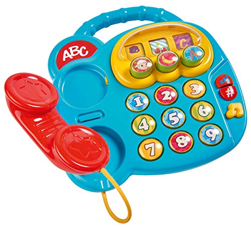 Simba- ABC Buntes Telefon/mit Verschiedenen Sounds/Drehbilderdisplay / 20cm (20 cm, con Diferentes Sonidos), Color 1. (104010016)