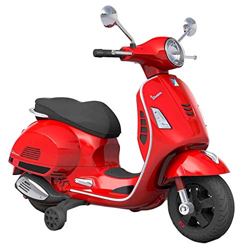 SIP Scootershop Vespa GTS - Patinete eléctrico para niños (12 V, incluye batería y cargador), color rojo