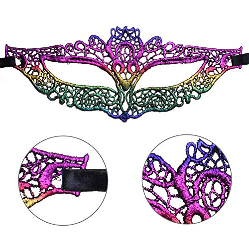 SIQUK 20 Piezas Máscara de Mascarada de Encaje Máscaras Venecianas Máscaras de Encaje para Fiesta de Noche Fiesta de Baile de Soltera Fiesta y Disfraces, 9 Colores