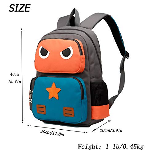 SIVENKE Mochila Infantil para Niños & Niñas de 5 a 10 años 15L Escuela Primaria Mochila Escolar Naranja+Verde