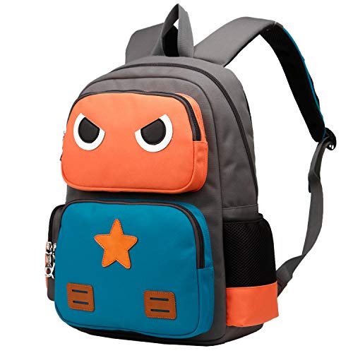 SIVENKE Mochila Infantil para Niños & Niñas de 5 a 10 años 15L Escuela Primaria Mochila Escolar Naranja+Verde